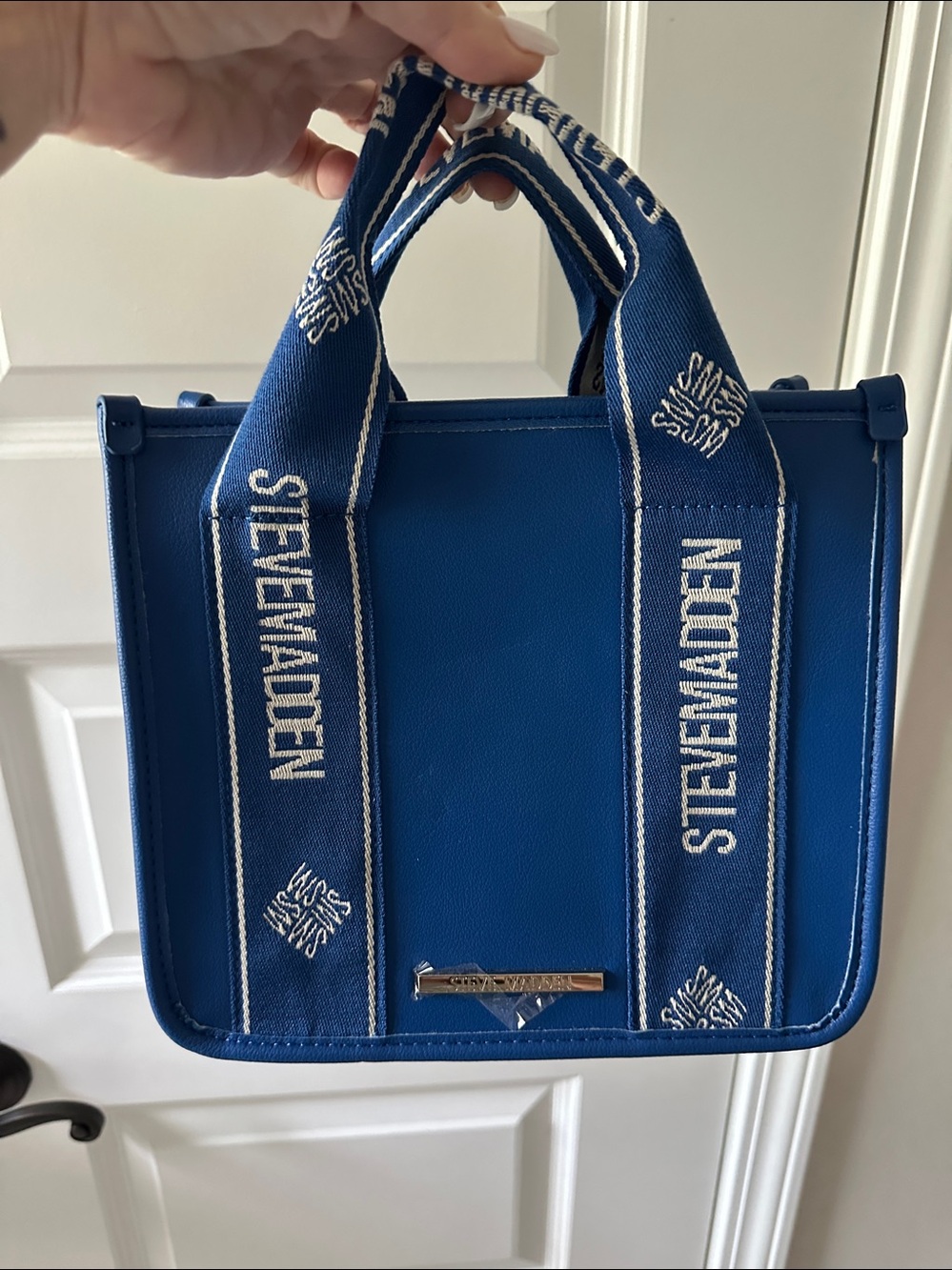 Steve Madden Bright Blue Logo Strap Crossbody with Detachable Pouch